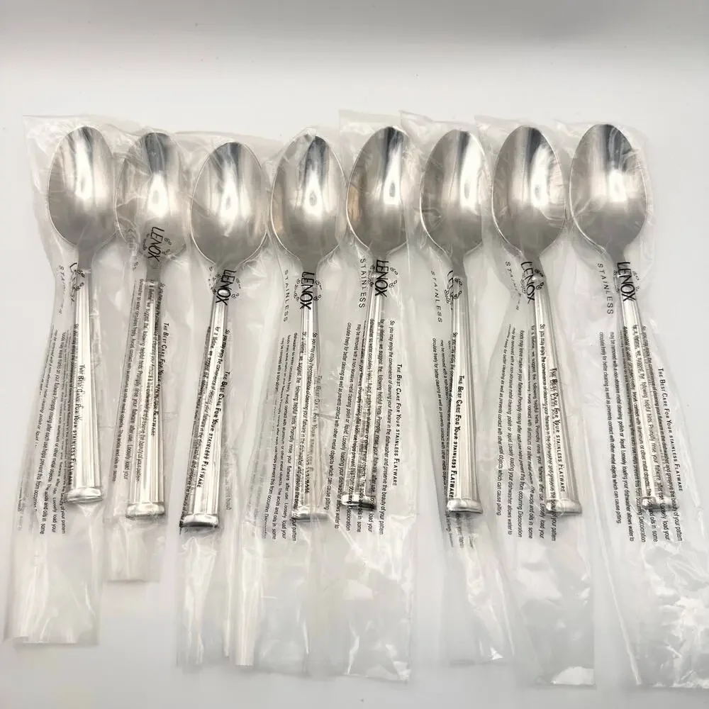 Lenox Stainless Vietnam Lanford New Oval Soup Spoons Flatware Replacement 8 Set